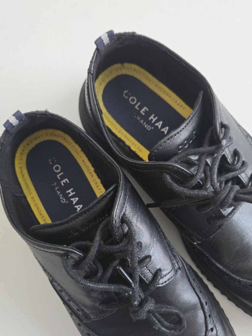 Cole Haan Grand+ Wingtip Oxfords Black Leather Mens 9